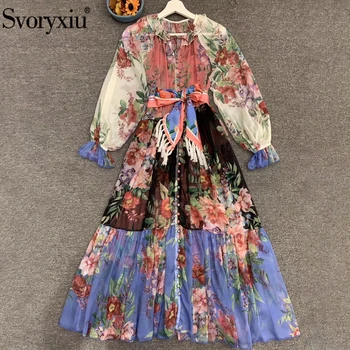 Svoryxiu Fashion Designer Autumn Female Bohemian Vacation Long Dresses Women Multicolor Floral Print Bow Belt Shirt Dress 2020
Svoryxiu Fashion Designer Autumn Female Bohemian Vacation Long Dresses Women Multicolor Floral Print Bow Belt Shirt Dress 2020