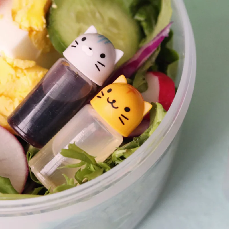 Cute Mini Animal Set Lunchbox Bento Condiment Sauce Bottles