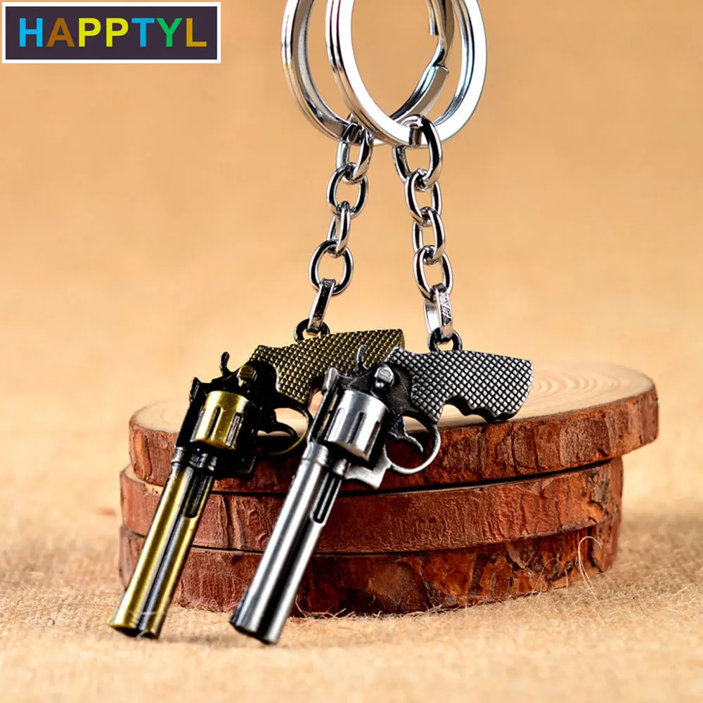HAPPTYL 1 шт Мини милый брелок для мужчин пистолет оружие Кольца детей взрослых