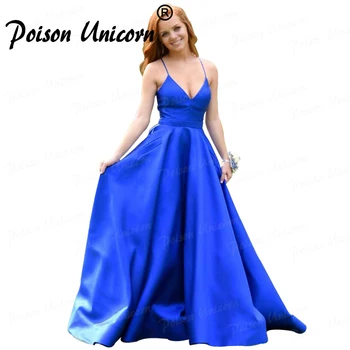 Royal Blue Prom Dresses 2020 Spaghetti Straps V Neck Long Prom Gown with Pockets vestidos de fiesta largos elegantes de gala
Royal Blue Prom Dresses 2020 Spaghetti Straps V Neck Long Prom Gown with Pockets vestidos de fiesta largos elegantes de gala