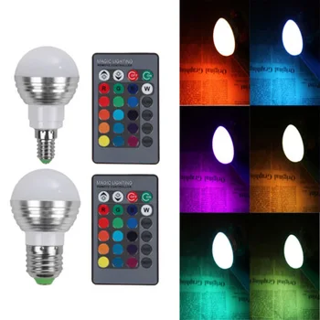 

Universal 5W E27 / E14 LED RGB 16 Colors Change Spot Light Bulb Lamp + IR Remote Control Suitable for Home Lightings