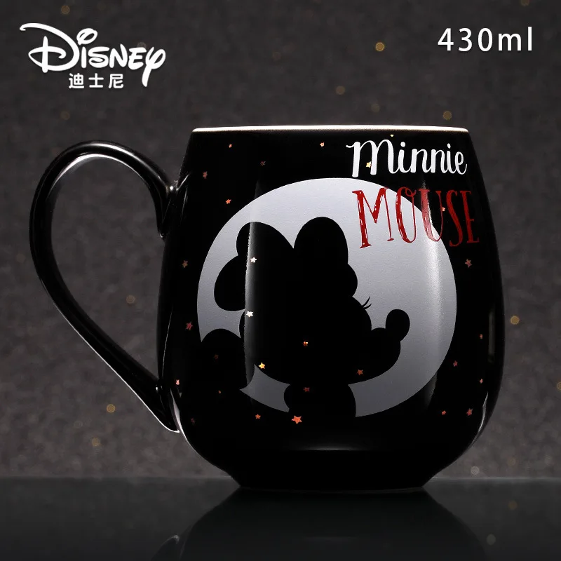 

Disney 430ML Creative Water Cup Mickey Minnie Ceramic Mug Cartoon Milk Cup Home Fashion Couple Cup With Lid Spoon