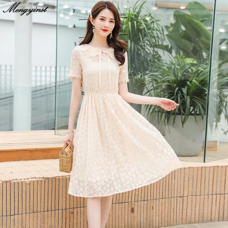 Hollow Out Short Sleeve Bow Collar Dress For Women 2020 Summer Female Lace Elegant Ruffles Bodycon Party Elasticity Waist Dress
Hollow Out Short Sleeve Bow Collar Dress For Women 2020 Summer Female Lace Elegant Ruffles Bodycon Party Elasticity Waist Dress