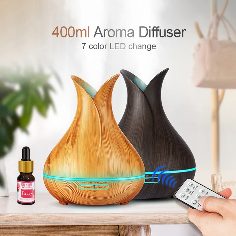 400ML Ultrasonic Aroma Air Humidifier Essential Oil Diffuser Wood Grain Purifier Mist Maker LED Light For Home Office Car
400ML Ultrasonic Aroma Air Humidifier Essential Oil Diffuser Wood Grain Purifier Mist Maker LED Light For Home Office Car