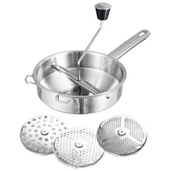 Rotary Food Mill Potato Ricer with 3 Interchangeable Disks, Great for Making Puree or Soups of Vegetables, Baby Foods
Rotary Food Mill Potato Ricer with 3 Interchangeable Disks, Great for Making Puree or Soups of Vegetables, Baby Foods