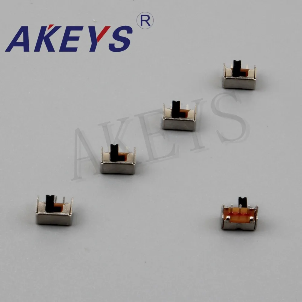 Description Picture 3 of item10PCS SK-12D07 1P2T Single pole double throw slide switch side insert type pin spacing 2.0mm 3 pin with fixed pin
