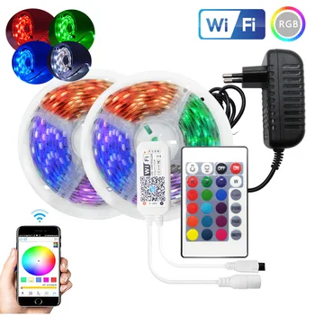 5M 10M RGB LED Strip Light RGB 5050 Flexible Ribbon fita 2835 led light strip RGB Tape Diode WiFI Remote Control Adapter DC 12V
5M 10M RGB LED Strip Light RGB 5050 Flexible Ribbon fita 2835 led light strip RGB Tape Diode WiFI Remote Control Adapter DC 12V