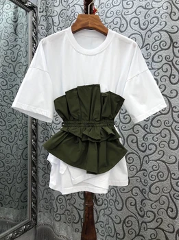 2020 Spring and Summer New Women's round Neck Waist Color Matching Stitching Decorations Short Sleeve All-match Top 630
2020 Spring and Summer New Women's round Neck Waist Color Matching Stitching Decorations Short Sleeve All-match Top 630