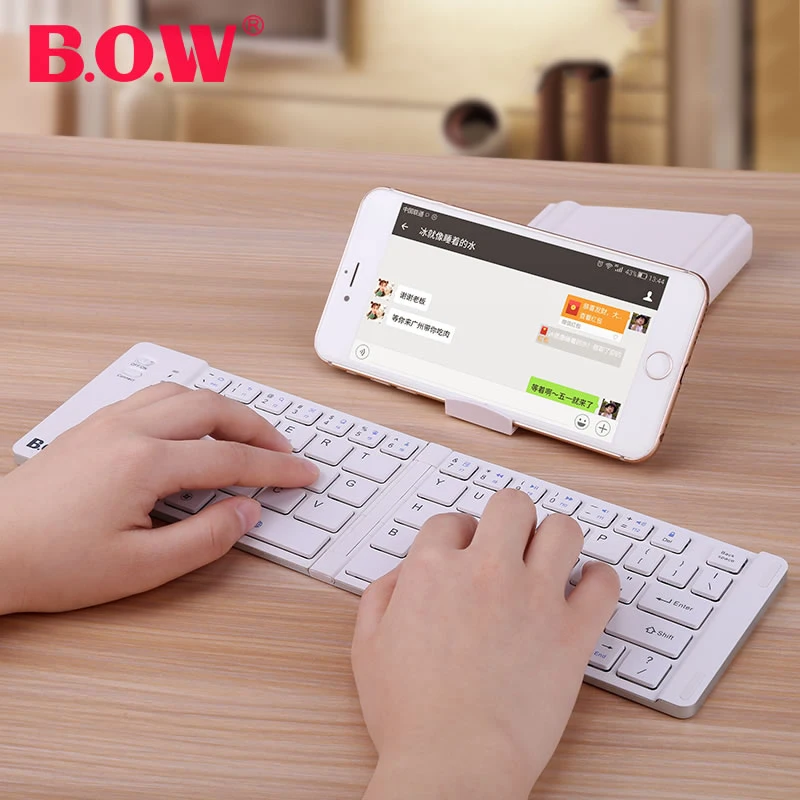 B.O.W мини-клавиатура беспроводная Bluetooth складной алюминиевый корпус с подставкой