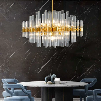 High-end light luxury hanging lamp after modern network red person dining room lamp living room 2019 new crystal headlamp 
High-end light luxury hanging lamp after modern network red person dining room lamp living room 2019 new crystal headlamp