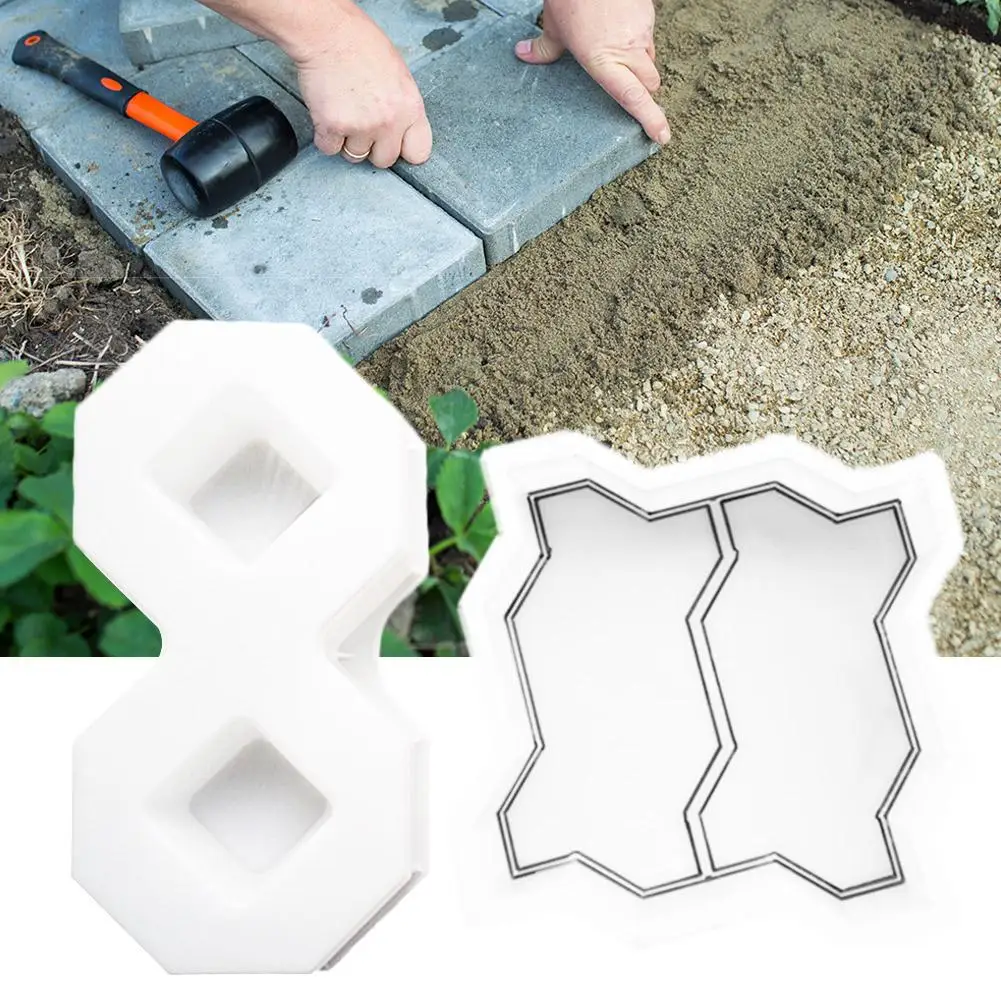 Description Picture 6 of itemGarden Pavement Tool Courtyard Walk Concrete DIY Outdoor Paving Flower Mold Imitation Cement Brick Road Path Molds