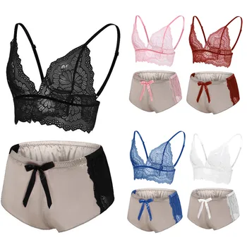 Pajamas for Women Sets Sexy Lingerie V-Neck Lace Sexy Sling Stain Silk Bowknot Shorts NEW Fashion Nightwear Set пижама женская
Pajamas for Women Sets Sexy Lingerie V-Neck Lace Sexy Sling Stain Silk Bowknot Shorts NEW Fashion Nightwear Set пижама женская