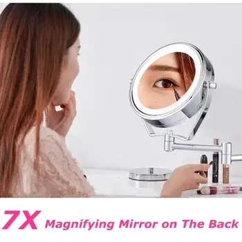 6inch 7X Magnifying LED Light Makeup Mirror Double Side Wall Mounted Folding Make Up Mirror Bathroom
6inch 7X Magnifying LED Light Makeup Mirror Double Side Wall Mounted Folding Make Up Mirror Bathroom