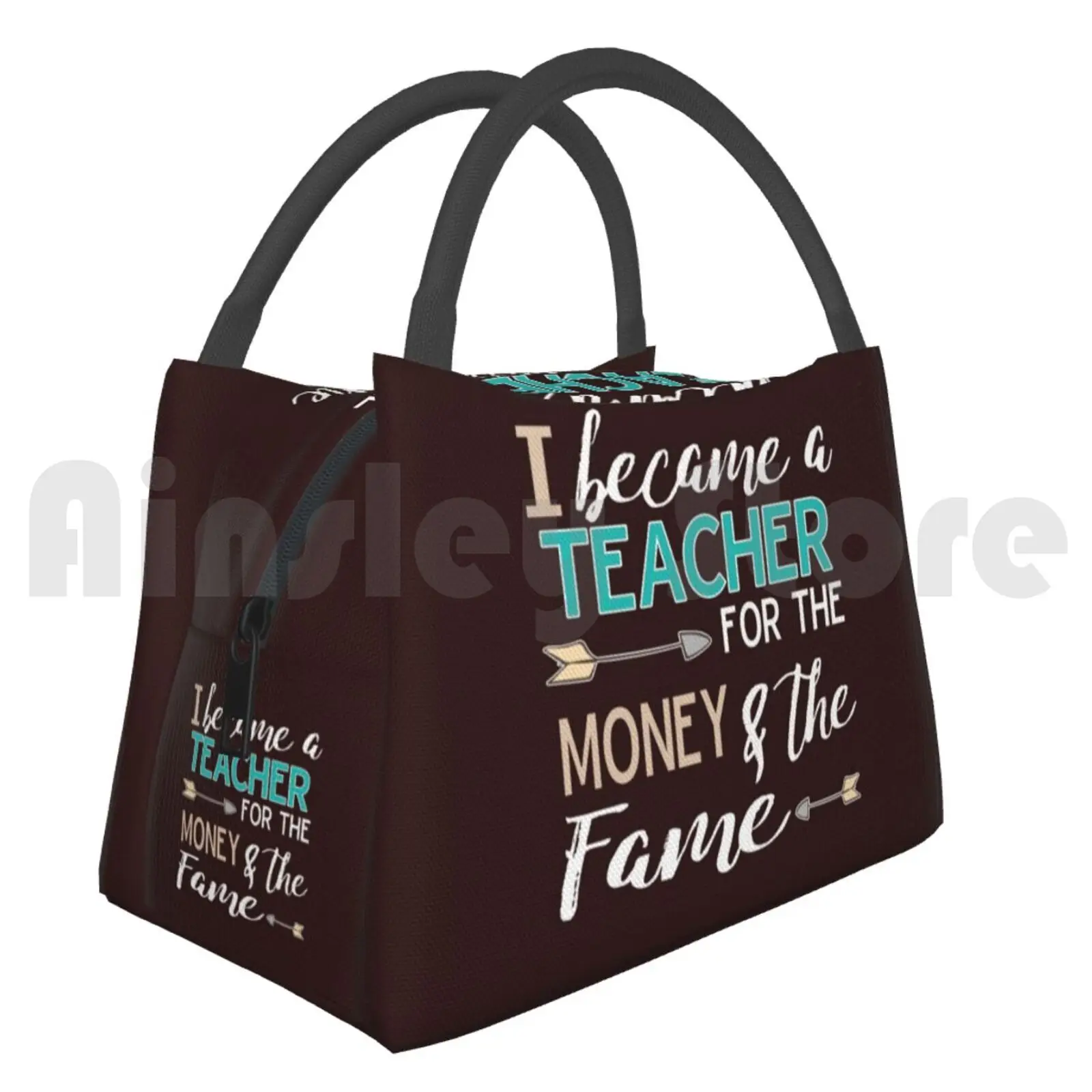 

Cooler Lunch Bag Picnic Bag Funny I Became A Teacher For The Money & Fame Teaching Gift 1St Grade Teacher 3Rd Grade