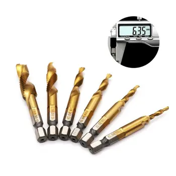 6pcs Hss Titanium M3 - M10 Combination Hex Deburr Countersink Tap Drill Bit Set Hexagonal Shank Compound Taps Set
6pcs Hss Titanium M3 - M10 Combination Hex Deburr Countersink Tap Drill Bit Set Hexagonal Shank Compound Taps Set