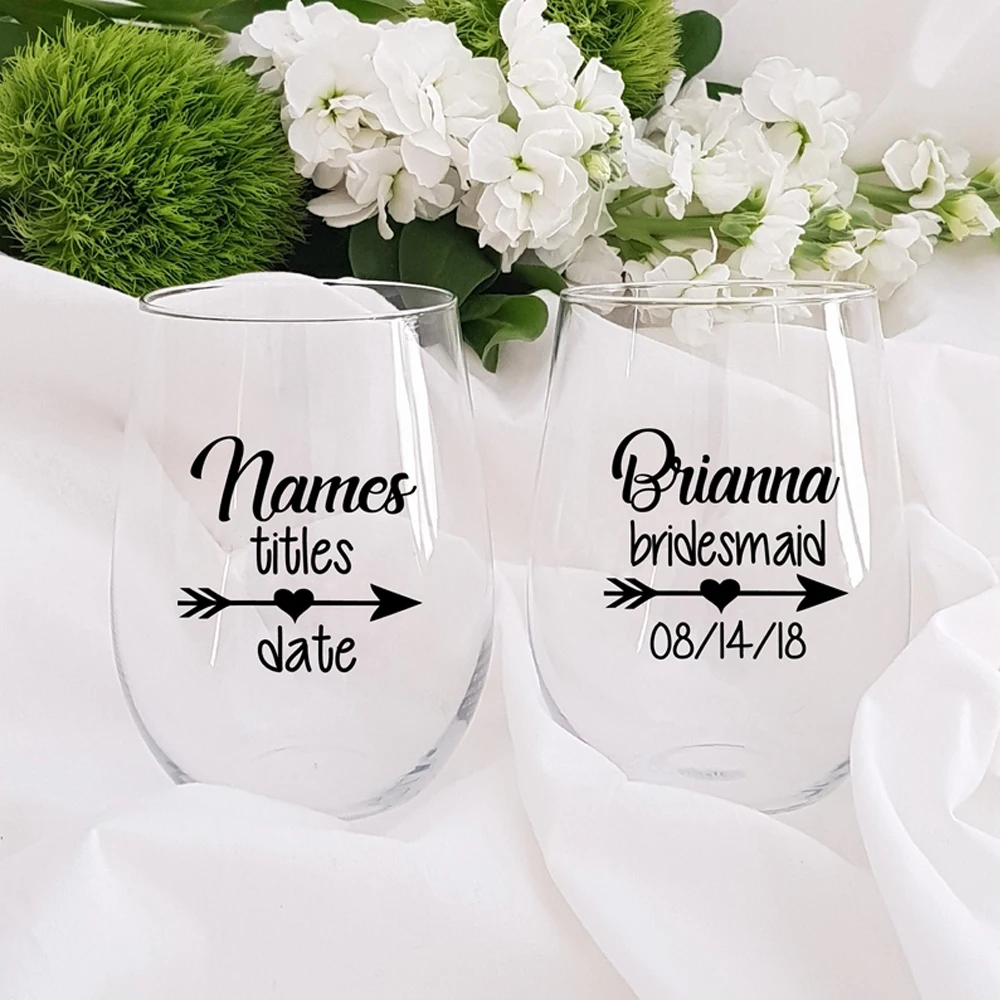 Personalized Heart Arrow Bridal Party Wine Glass Decals , Custom Bridesmaid Tumbler Vinyl Sticker Cups Decal Wedding Decoration
Personalized Heart Arrow Bridal Party Wine Glass Decals , Custom Bridesmaid Tumbler Vinyl Sticker Cups Decal Wedding Decoration