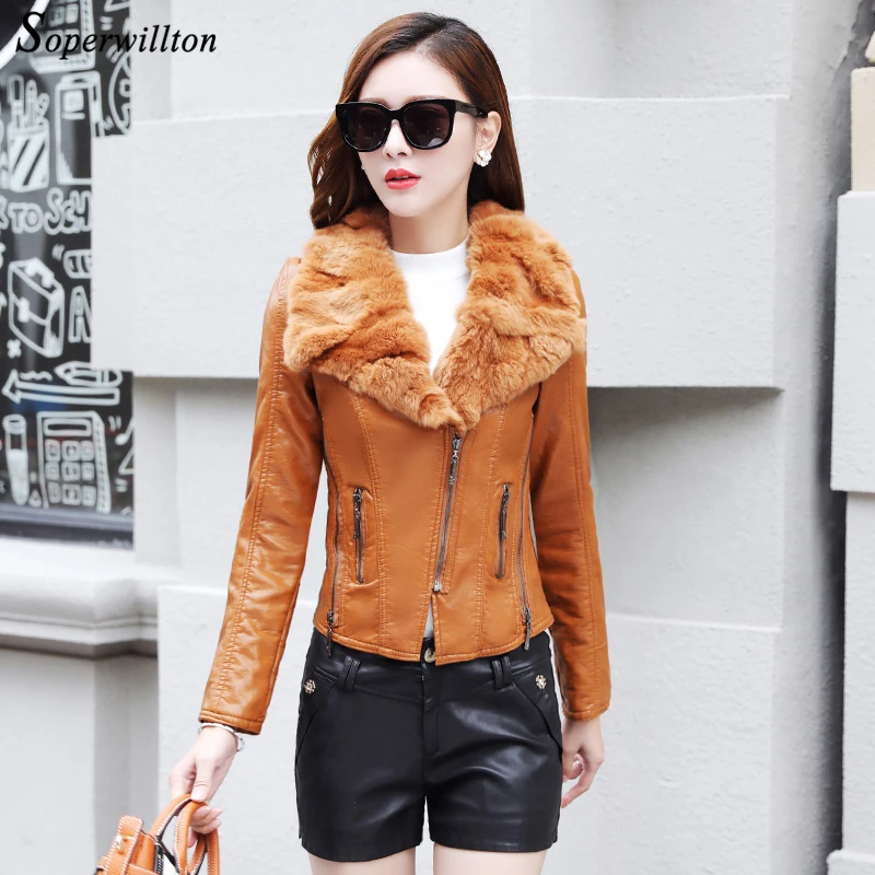 Pu Leather Jacket Women Fashion Motorcycle Coat Short Faux Leather Biker Jacket Warm Jacket Female fur collar 
Pu Leather Jacket Women Fashion Motorcycle Coat Short Faux Leather Biker Jacket Warm Jacket Female fur collar