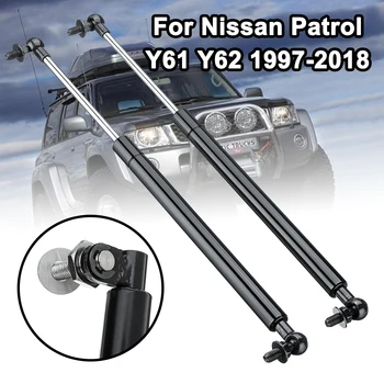 

1Pair 41cm Steel Car Bonnet Hood Lift Supports Shock Gas Struts Bars Replace for Nissan Patrol Y61 Y62 1997-2018 Support Rod