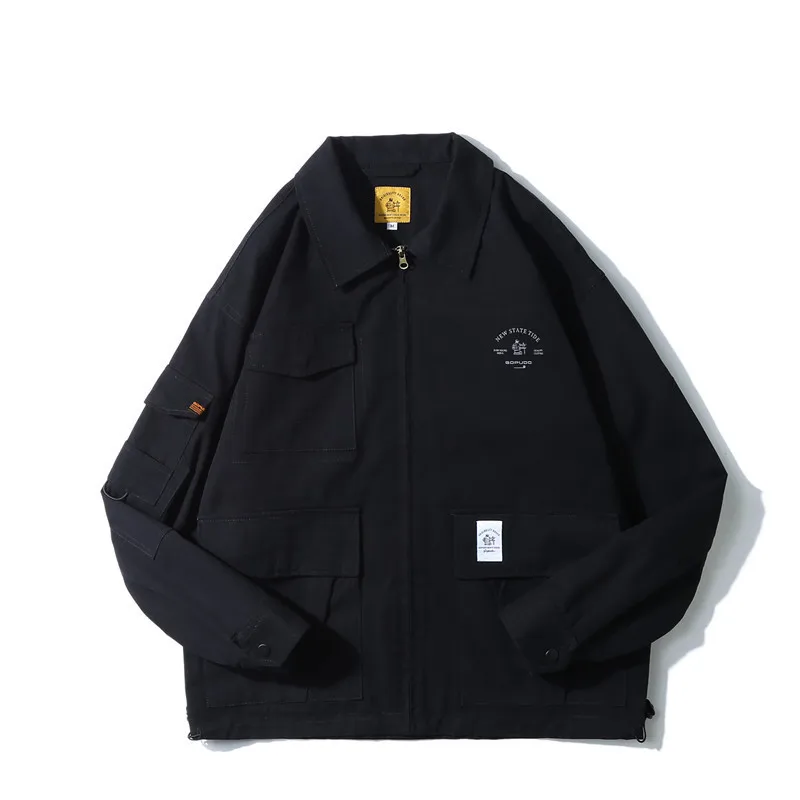 Tang Mu Cool Spring Retro Workwear Fold-down Collar Jacket Men's Japanese-style Street Popular Brand Loose-Fit Cool Multi-pocket
Tang Mu Cool Spring Retro Workwear Fold-down Collar Jacket Men's Japanese-style Street Popular Brand Loose-Fit Cool Multi-pocket