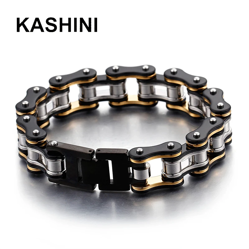 

Men's Chain Bracelets Bangles Motorcycle Biker Bicycle Link Chain Bracelets for Men Stainless Steel Punk Fashion Jewelry Gift