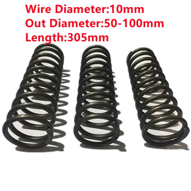 Custom Big Large Pressure Spring Heavy Duty Coil Compression Spring,10mm Wire Dia*50/60/70/80/90/100mm Out Diameter*305mm Length
Custom Big Large Pressure Spring Heavy Duty Coil Compression Spring,10mm Wire Dia*50/60/70/80/90/100mm Out Diameter*305mm Length