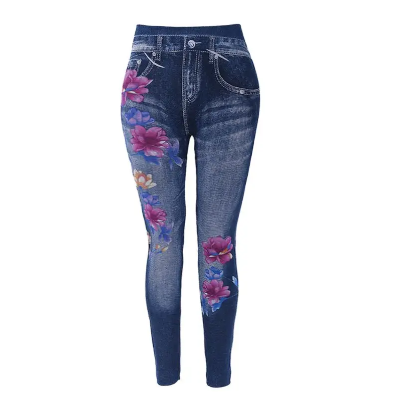 Fashion Slim Women Leggings Floral Print Pencil Faux Denim Jeans Leggings Casual Women Clothing Plus Size Pencil Pants 
Fashion Slim Women Leggings Floral Print Pencil Faux Denim Jeans Leggings Casual Women Clothing Plus Size Pencil Pants