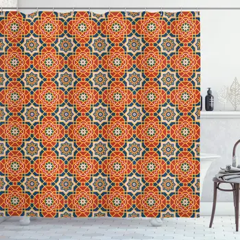 Arabian Shower Curtain Arabesque Ornate Geometric Oriental Ethnic Patterns and Motifs with Vintage Artful Fabric Bathroom Decor
Arabian Shower Curtain Arabesque Ornate Geometric Oriental Ethnic Patterns and Motifs with Vintage Artful Fabric Bathroom Decor