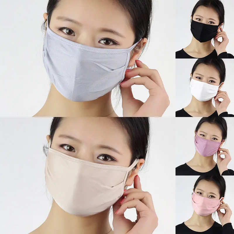 1PC Summer Mask Windproof Mouth Face Mask Sunscreen Masks Women Men Silk k-pop Mouth-Muffle Face Mouth Masks