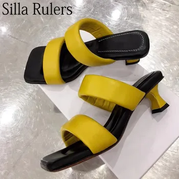 Runway Square Toe Genuine Leather Summer Slippers Woman One Strap Low Heels Mules Woman 2020 New Summer Gladiator Mujer
Runway Square Toe Genuine Leather Summer Slippers Woman One Strap Low Heels Mules Woman 2020 New Summer Gladiator Mujer