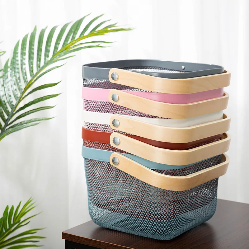 Nordic Style Multi-function Home Storage Basket Metal Wrought Fruit Basket Grocery Snacks Storage Wooden Handle Storage Basket
Nordic Style Multi-function Home Storage Basket Metal Wrought Fruit Basket Grocery Snacks Storage Wooden Handle Storage Basket