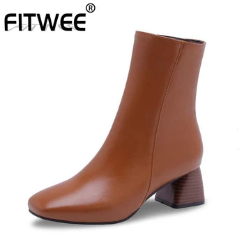 FITWEE Plus Size 28-52 Women Ankle Boots Winter Keep Warm Fur Shoes Women Vintage Square Toe High Heels Casual Short Boots 
FITWEE Plus Size 28-52 Women Ankle Boots Winter Keep Warm Fur Shoes Women Vintage Square Toe High Heels Casual Short Boots
