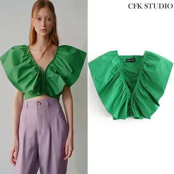 Sexy V-Neck Tank Top Women Summer 2020 Solid Ruffles Sleeveless Crop Top Female Short Hot Top Casual Green Camis Top
Sexy V-Neck Tank Top Women Summer 2020 Solid Ruffles Sleeveless Crop Top Female Short Hot Top Casual Green Camis Top