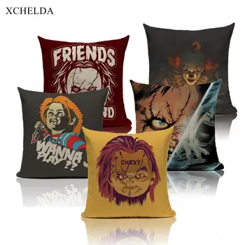 Halloween Horror Cushion Cover Chucky Print Linen Throw Pillow Case for Sofa Car Seat Living Room Home Decorative Pillowcase
Halloween Horror Cushion Cover Chucky Print Linen Throw Pillow Case for Sofa Car Seat Living Room Home Decorative Pillowcase