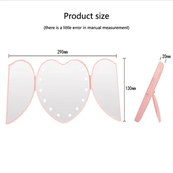Girly Heart-Shaped LED Makeup Beauty Mirror Portable Handheld Bag Pocket Gift Makeup Mirror Makeup Fill Light Folding Mirror
Girly Heart-Shaped LED Makeup Beauty Mirror Portable Handheld Bag Pocket Gift Makeup Mirror Makeup Fill Light Folding Mirror
