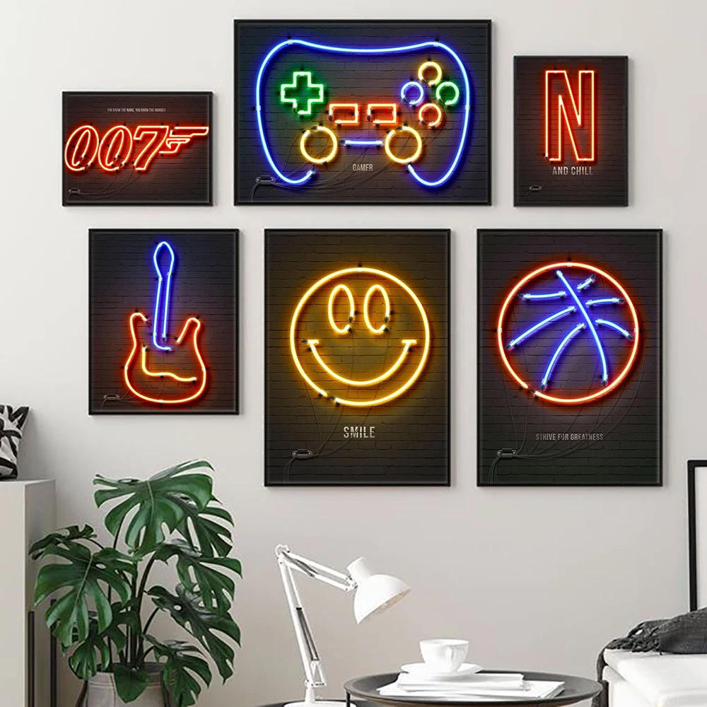 Gamer Neon Light Poster Prints Retro Audio Cassette Guitar Neon Sign Wall Art Picture Basketball Canvas Painting Boy Room Decor
Gamer Neon Light Poster Prints Retro Audio Cassette Guitar Neon Sign Wall Art Picture Basketball Canvas Painting Boy Room Decor