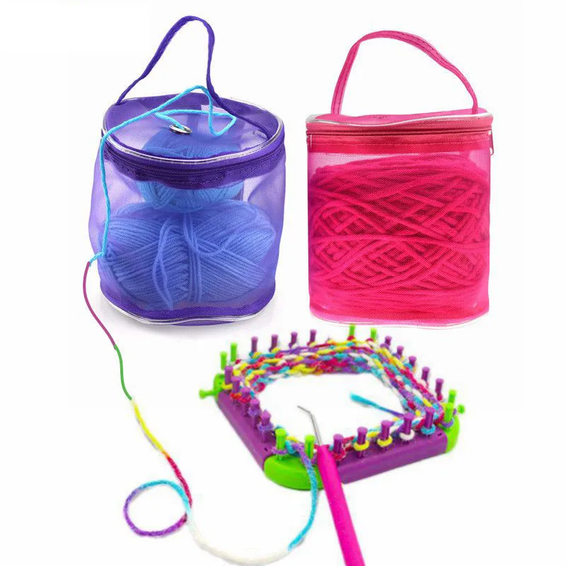 Knitting Loom DIY Spliced Loom Braided Frame Child Educational Long Ring Set with Hook Needles Knitting Woven Scarves Hats Socks (11)