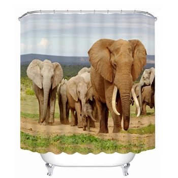 DIY Printed Shower Curtains Grassland Elephant Animal Pattern Waterproof Thickened Fabrics Bathroom Curtain Products With Hooks
DIY Printed Shower Curtains Grassland Elephant Animal Pattern Waterproof Thickened Fabrics Bathroom Curtain Products With Hooks