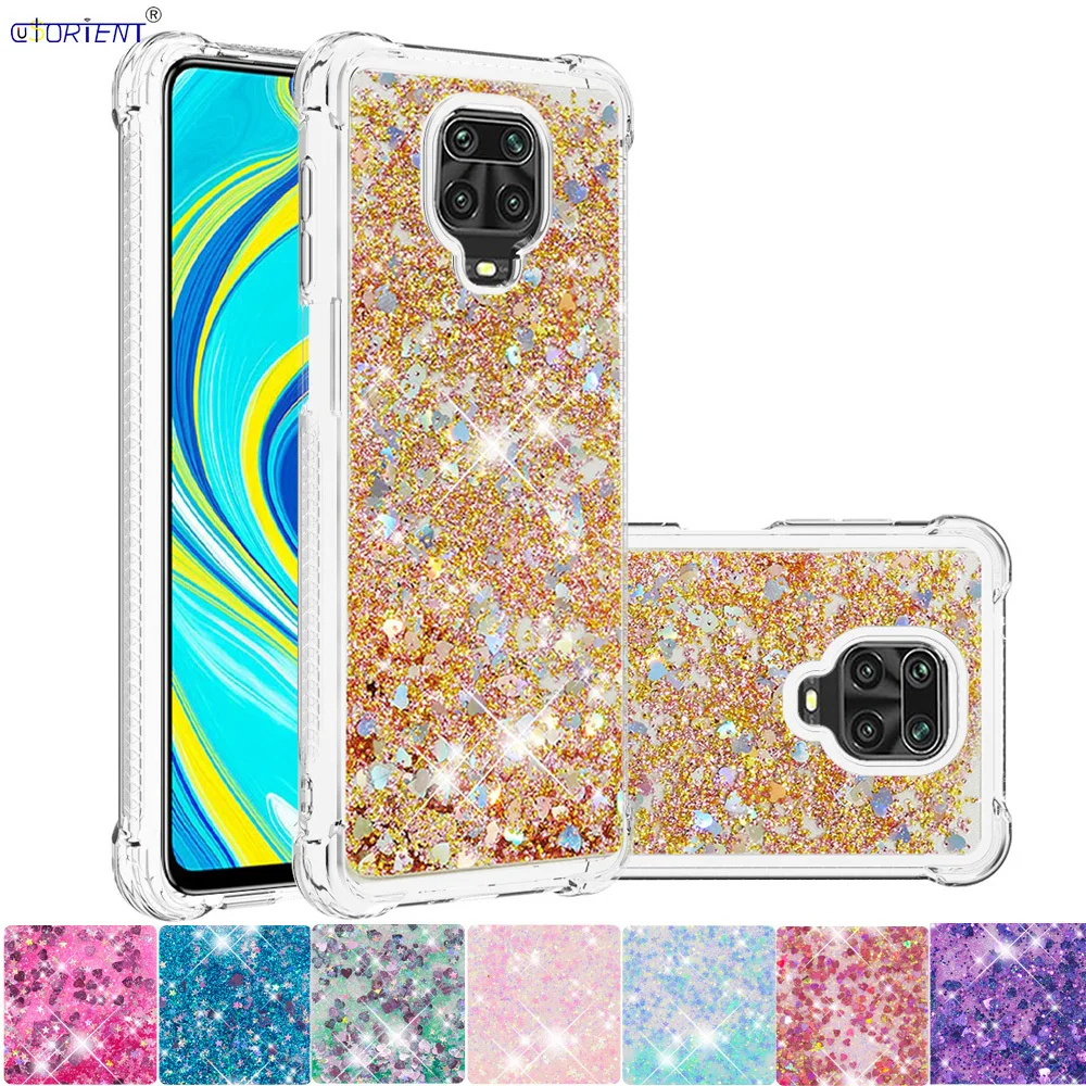Силиконовый чехол для Xiaomi Redmi Note 9S 9 Pro с блестящим потоком жидкого зыбучего песка
