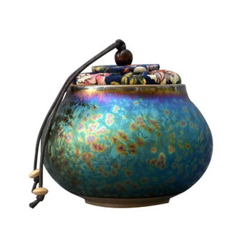 Ceramic Glaze Kiln Baked Seven Color Jian Zhan Handmade Exquisite Tea Containers Tea Storage Jar Decoration
Ceramic Glaze Kiln Baked Seven Color Jian Zhan Handmade Exquisite Tea Containers Tea Storage Jar Decoration