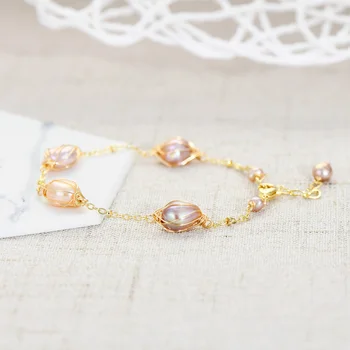 Viennois Handmade Wire wrapped Pearl Bracelets Brass with Gold Plated Freshwater Pearl Bracelets 2020 Women
Viennois Handmade Wire wrapped Pearl Bracelets Brass with Gold Plated Freshwater Pearl Bracelets 2020 Women