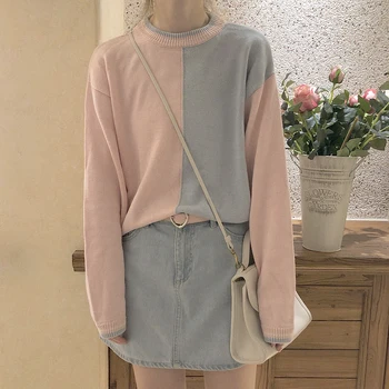 Women'S Kawaii Sweater Autumn Loose Long Sleeve Knitting Sweet Sweater Pullovers Korean Color Block Harajuku Short Sweaters
Women'S Kawaii Sweater Autumn Loose Long Sleeve Knitting Sweet Sweater Pullovers Korean Color Block Harajuku Short Sweaters