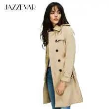 JAZZEVAR 2019 новый плащ женский осень модный бренд классический