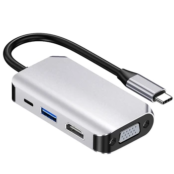 4 in 1 Type C to HDMI HUB USB 3.0 HUB TYPE C VGA PD 60W HDMI USB 3.0 Adapter Docking Station for Laptop Type C Hub Dock
4 in 1 Type C to HDMI HUB USB 3.0 HUB TYPE C VGA PD 60W HDMI USB 3.0 Adapter Docking Station for Laptop Type C Hub Dock