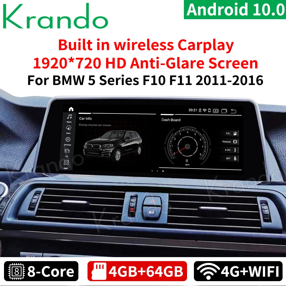 Krando Android 10 0 4 ГБ 64 25 ''автомобиль радио для BMW 5 серия F10 F11 2011 2016 НБТ CIC