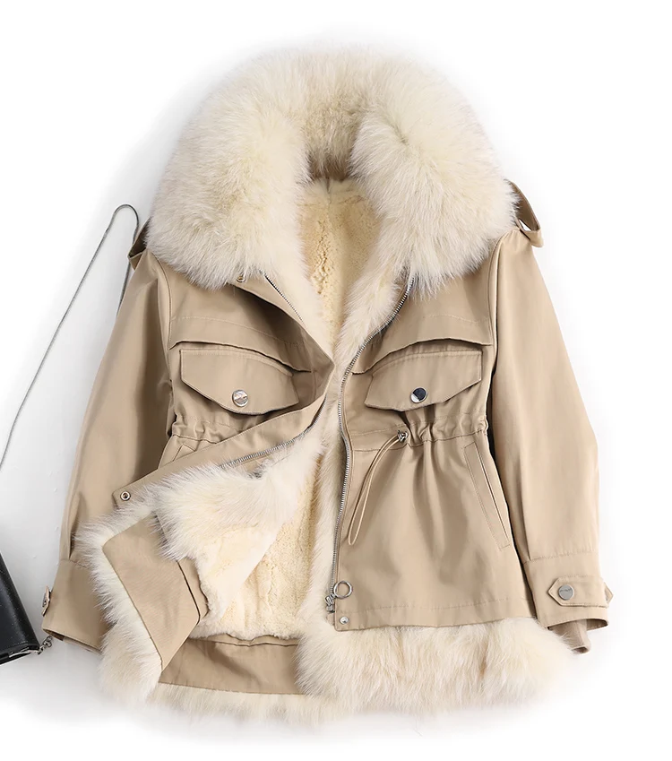 2022 New Natural Fur Llining Arrival Women Winter Fashion Coat Short Jacket Real Fox Fur Collar 100% real rex rabbit fur liner
2022 New Natural Fur Llining Arrival Women Winter Fashion Coat Short Jacket Real Fox Fur Collar 100% real rex rabbit fur liner