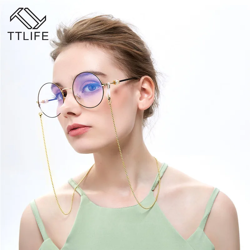 

TTLIFE Eye Glasses Chain For Women Holder Cord Lanyard Necklace Reading Glasses Chain Gold Beads Sunglasses Chain YJHH0275