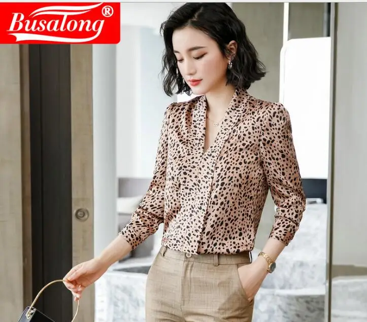 2019 New Leopard print Long sleeve Formal Large size blouse women OL Elegant Ladies Workwear Clothes Yellow White Tops 0508
2019 New Leopard print Long sleeve Formal Large size blouse women OL Elegant Ladies Workwear Clothes Yellow White Tops 0508