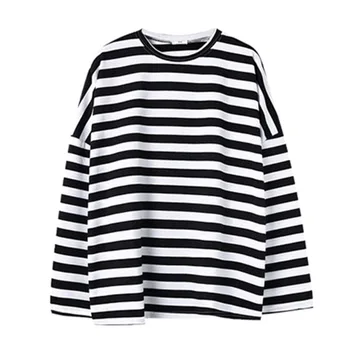 Autumn Black And White Stripes Loose Long Round Neck Collar Pullover Clothes for Women New
Autumn Black And White Stripes Loose Long Round Neck Collar Pullover Clothes for Women New