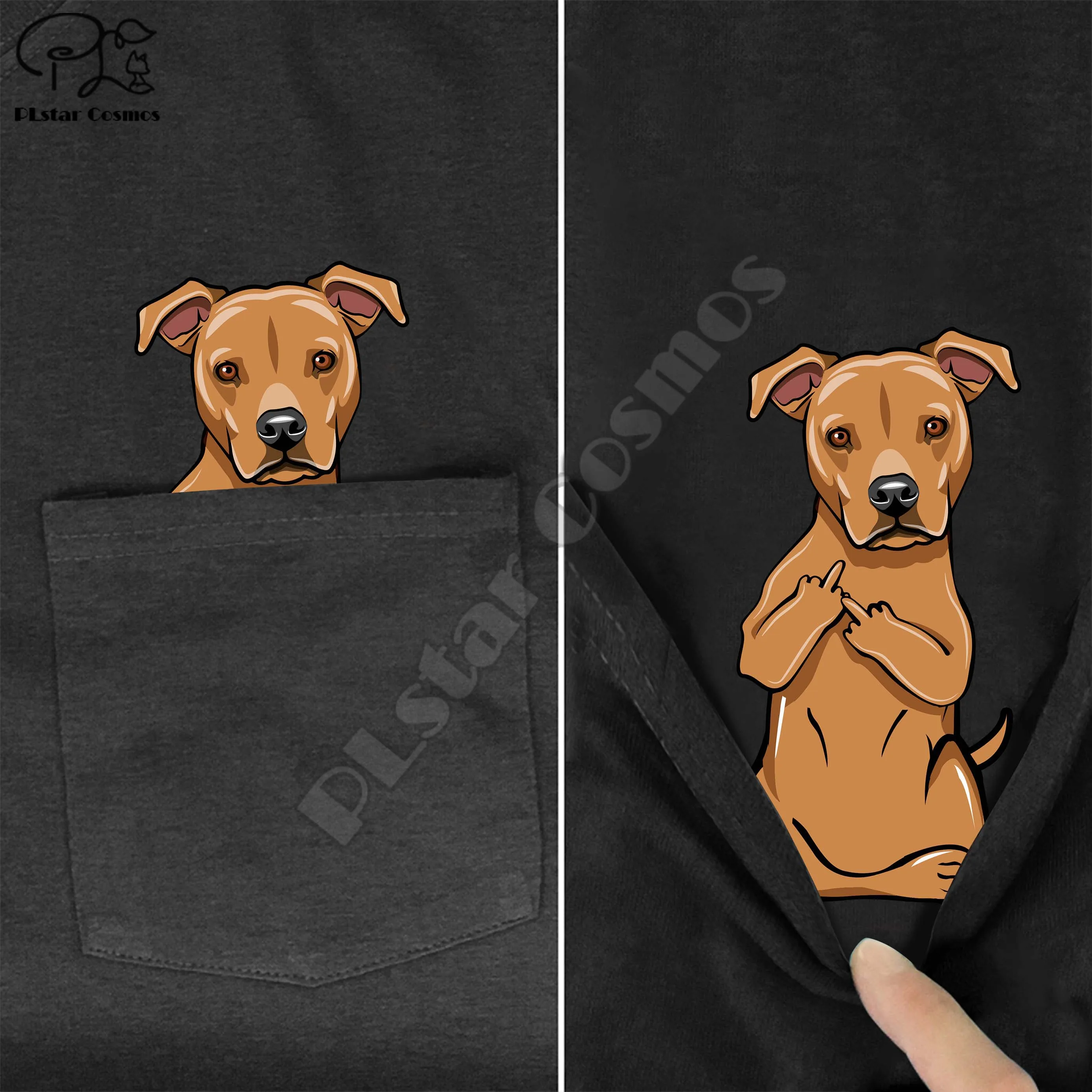 Футболка APBT с карманом в промежуточном направлении для любителей собак черная