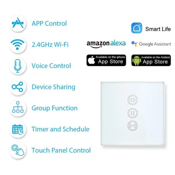 Smart WiFi Curtain Blinds Switch for Roller Shutter Electric Tubular Motor for Google Alexa Echo Smart Home App Timer
Smart WiFi Curtain Blinds Switch for Roller Shutter Electric Tubular Motor for Google Alexa Echo Smart Home App Timer